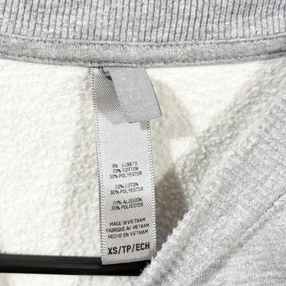 Skims Grey Crewneck Pullover Fleece Lined Sweatshirt Size XS - Picture 3 of 4